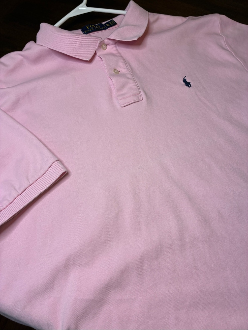 Ralph Lauren Men's Pink Polo with Navy Pony